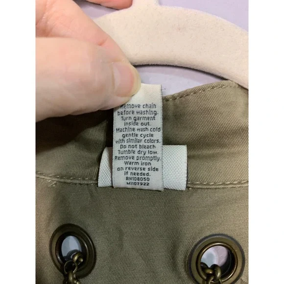 Venezia Women's Khaki Dragon Bamboo Embroidered Utility Jacket Size 26/28 - Picture 4 of 9